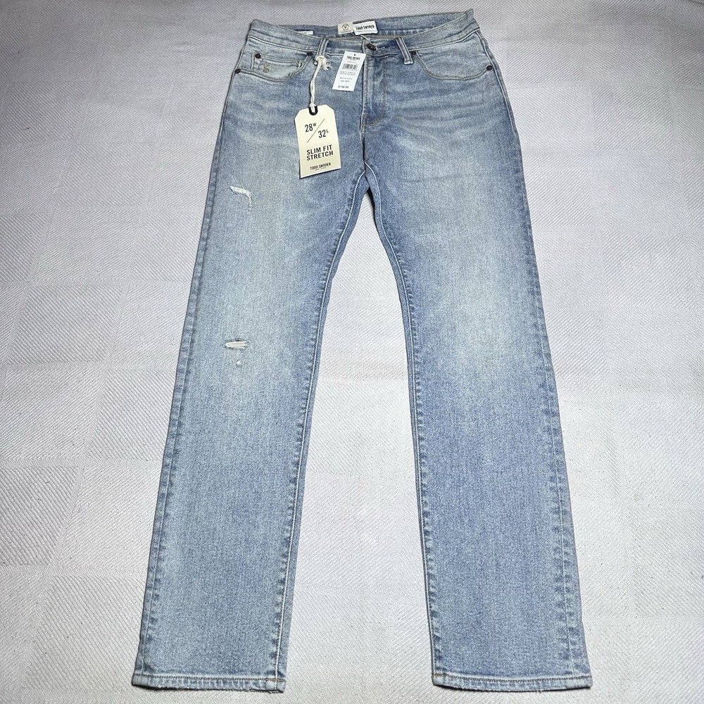 NEW Todd Snyder Stretch 5 Pocket Jeans 28x32 Destroyed‎ Slim Fit Medium Indigo